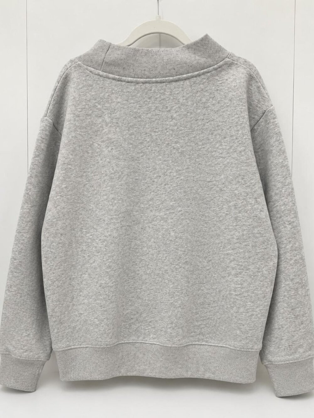 PARKE Chicago Graphic Sweatshirt Mock Neck Grey Red Blue Heart - Picture 3 of 4